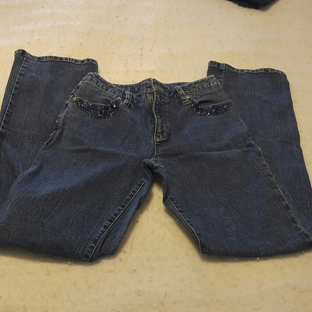 Casual Corner Annex Petite Stretch jeans with beaded detail size 0P